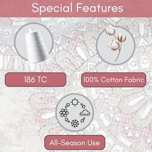 Image of Mafatlal 186 TC Spring Glory Cotton Bedsheet for King Size Bed | 108 x 108 Inches | Cool-Touch Summer Sheets for Breathable Sleep Comfort | 2 Pillow Covers | Poppy Red