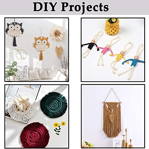 Image of ecofynd 50 Meters Light Yellow Colour Cotton Cord, Colour Dori for Wall Hanging Plant Hanging Craft Making, Natural Thread Rope for Handmade Plant Hanger (Cord-LYL)