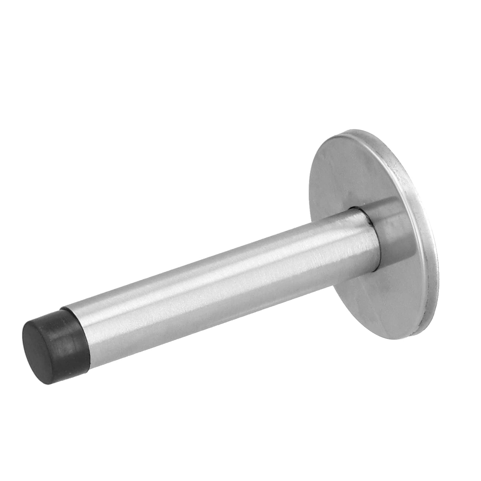 Stainless Steel Door Stopper with Rubber Bumper Tips, Wall Mounted Door Stop for Protecting Doors and Walls,Low Noise, Suitable for Home and Hotel Use