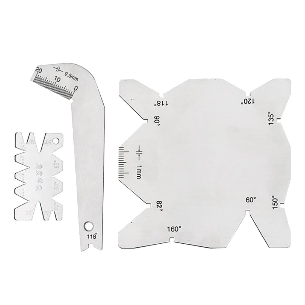 ATORSE® 3-Piece Drill Bit Angle Gauge Dirll Sharpener Tool S/S Inspection Angle Gage