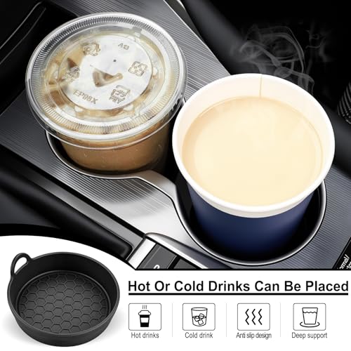 Portavasos para Auto de Silicona Negro 4 Piezas miniatura 3