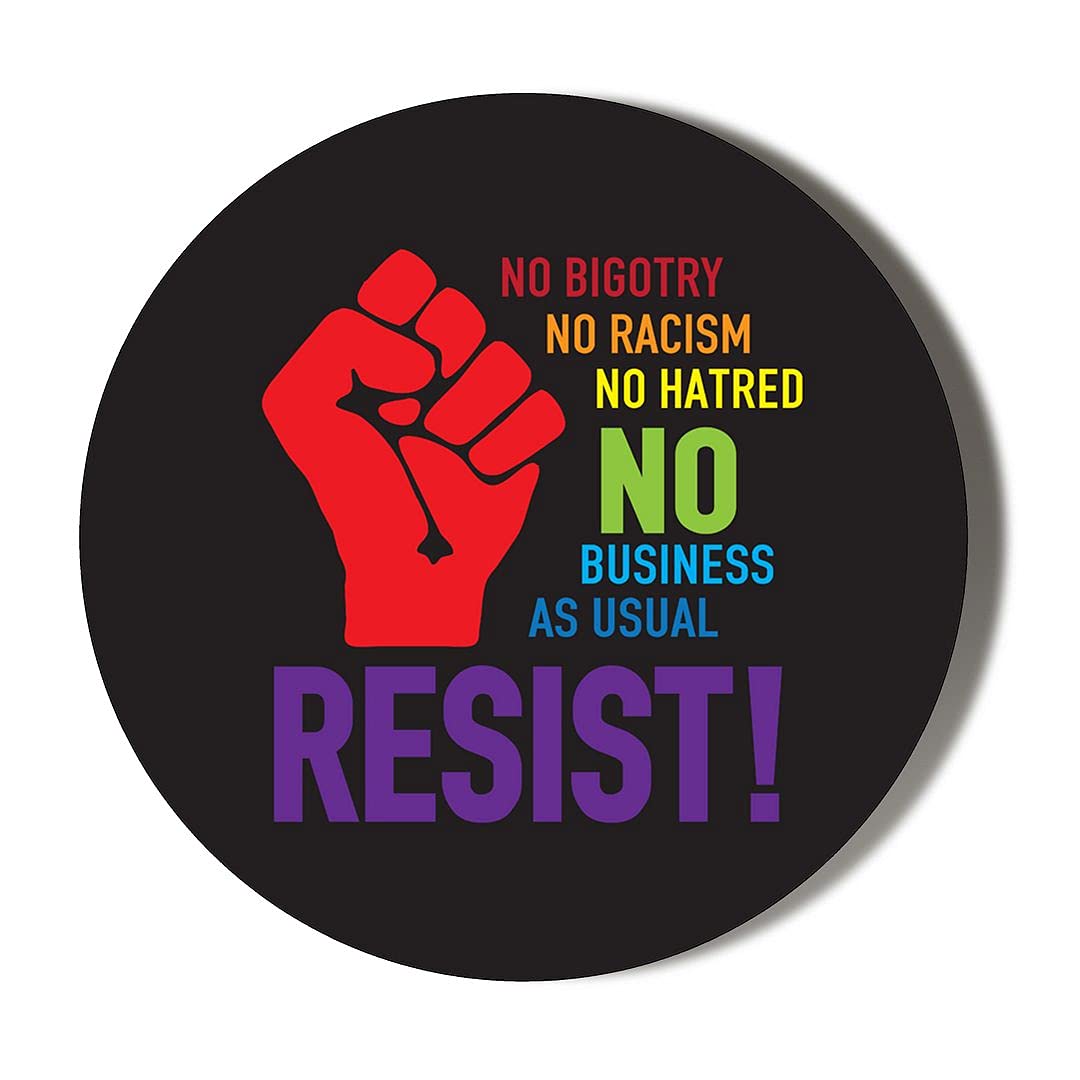 Gift Insanity Multi No To Racism Fist Resist 10 X 56Mm Vinyl Stickers Pack Of 10