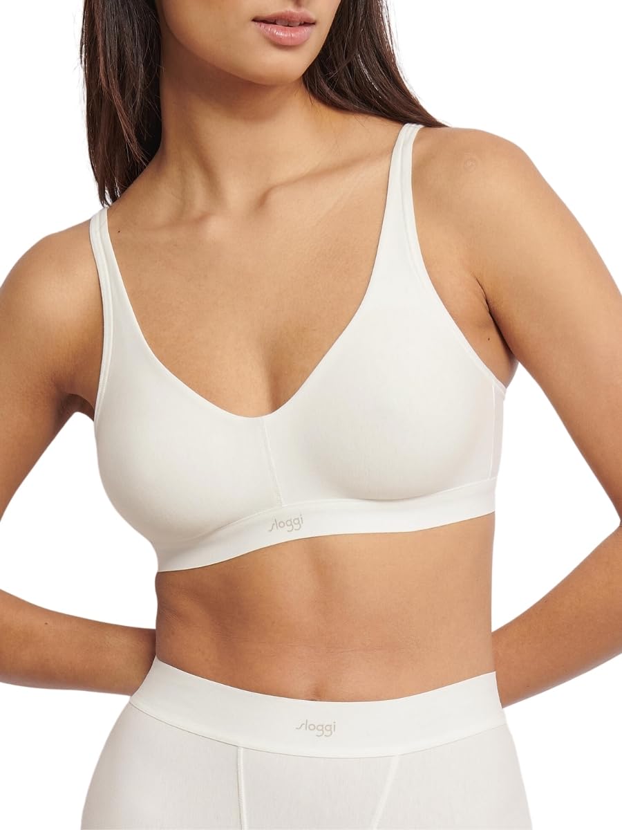 sloggi Mujer Ever Ease Soft Bra, Silk White, M