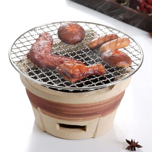 Parrilla portátil de carbón, barbacoa compacta para camping, uso en interiores y exteriores, horno de barbacoa multifuncional, 7.3 x 4.8 pulgadas, perfecto para picnics y portón trasero