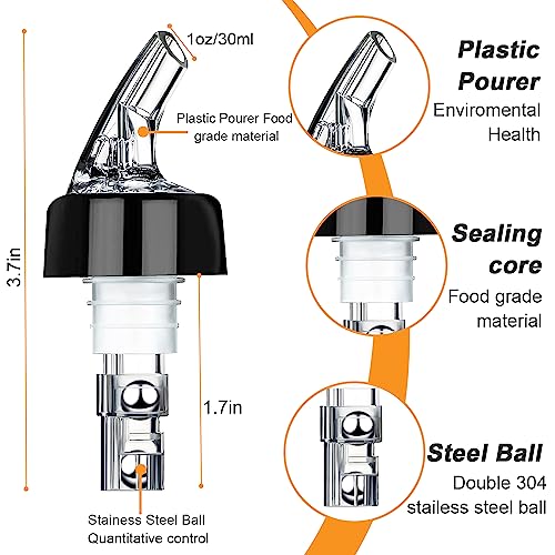 Automatic Measured Bottle Pourer,measured liquor bottle pourers for Spirits,quick shot spirits measuring pourer,Wine Cocktail Alcohol Automatic Dispenser Home Bar Tools 20ml(4 pack) - Image 2