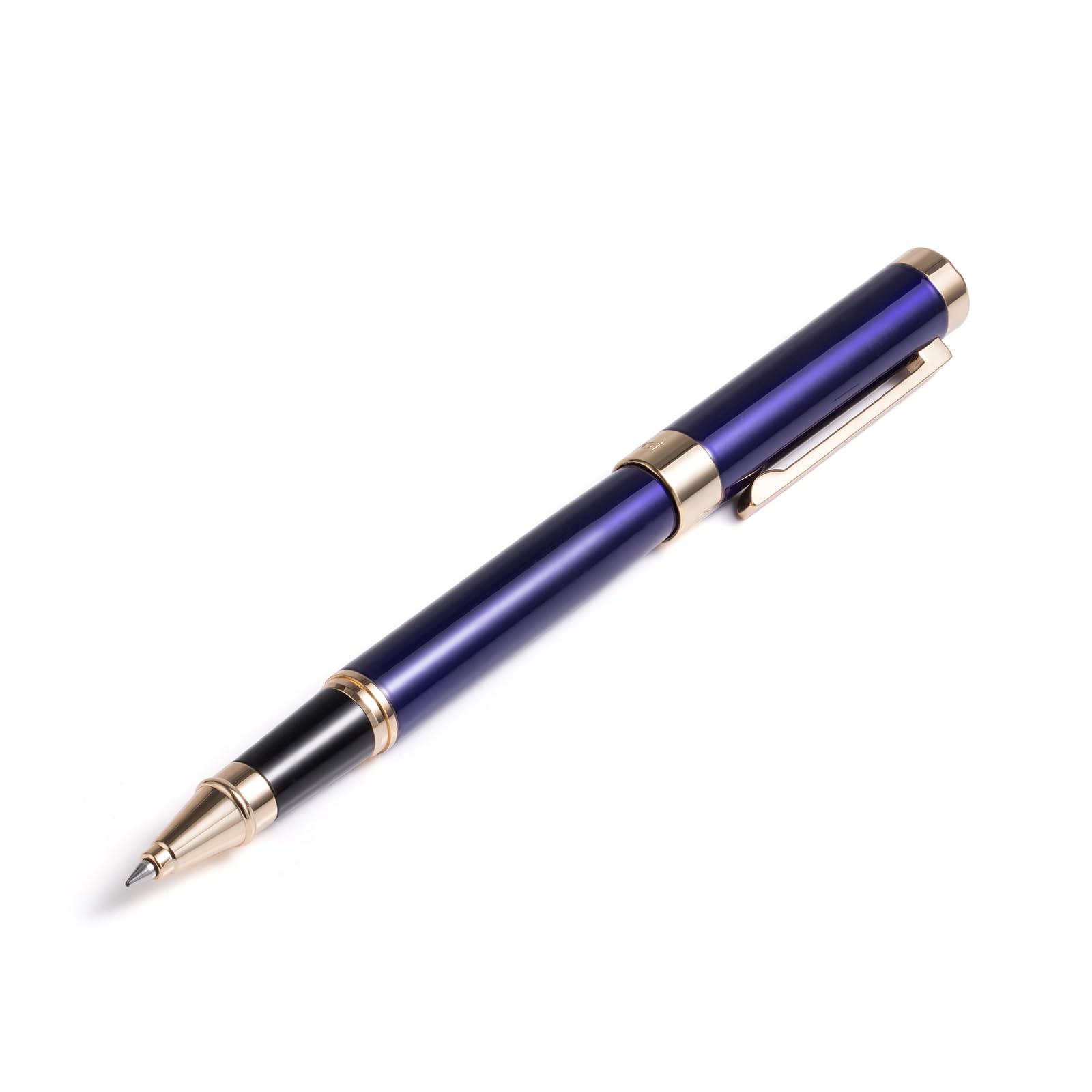 Bolígrafo de lujo con acabado dorado de 24 quilates, diseños elegantes y elegantes, tinta refull, el mejor juego de regalo para hombres y mujeres, profesional, oficina ejecutiva (azul)