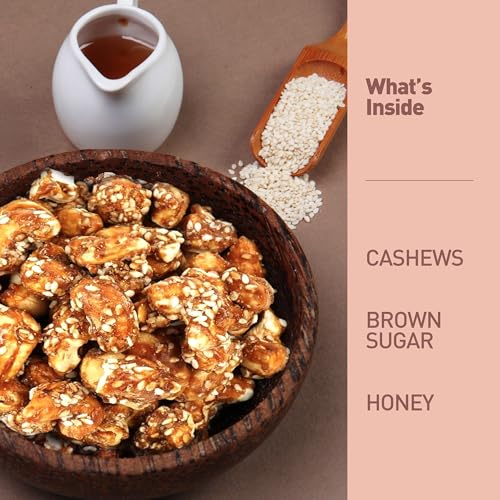 Image of Nourish Organics Honey Roasted Cashews 100gm Pack of 2 Sweet and Nutty Snack| Healthy and Nutrient Rich | No Refined Sugar | Clean Label