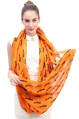 Lina & Lily Halloween Bat Print Women's Infinity Loop Scarf Lightweight4