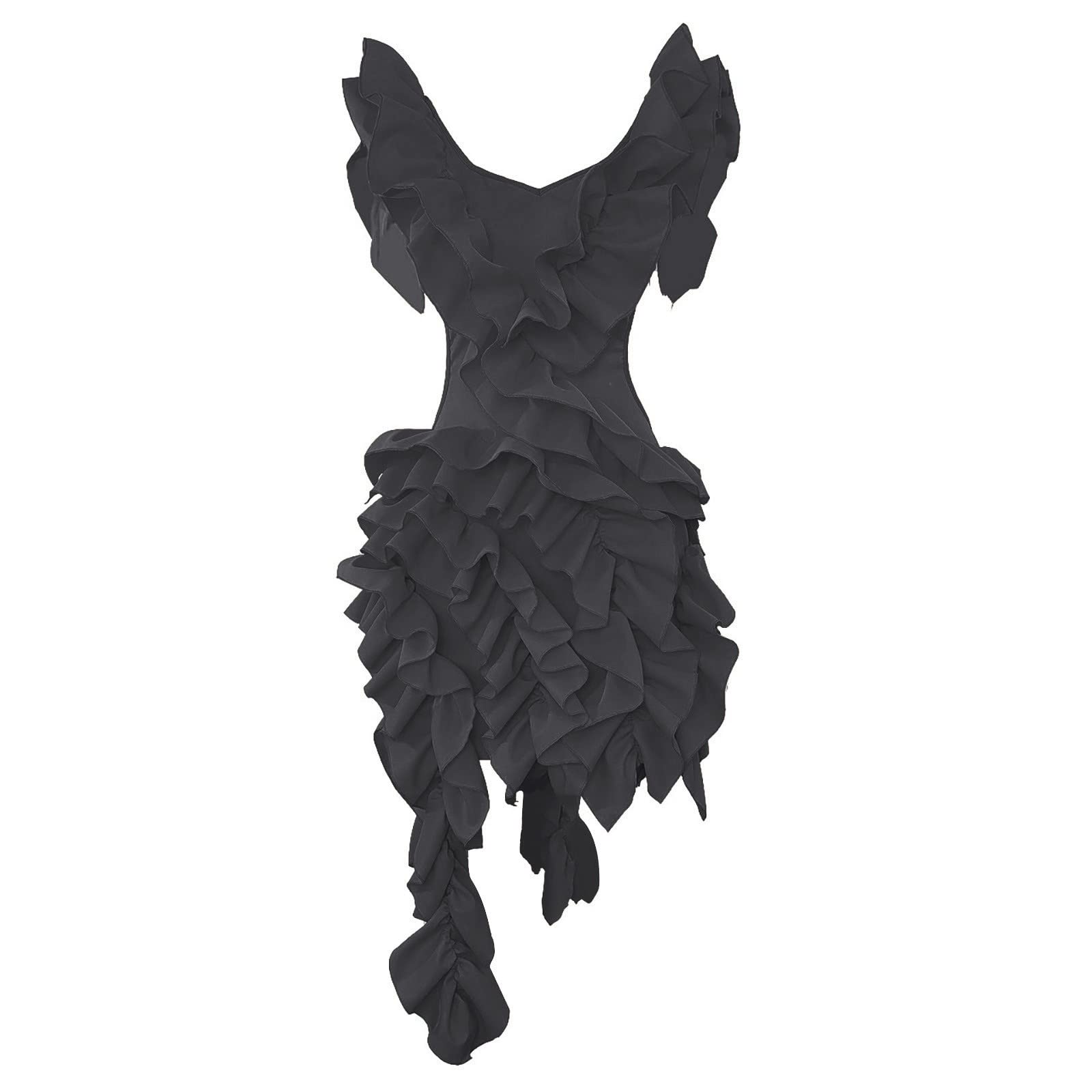 Jupe Courte Robe décontractée d'été sans Manches pour Femmes Robe Noir Chemise
