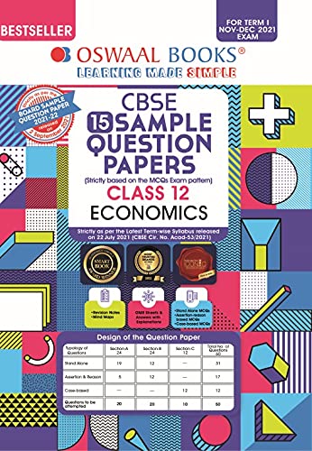 Oswaal CBSE Sample Question Paper Class 12 Economics Book (For Term I ...