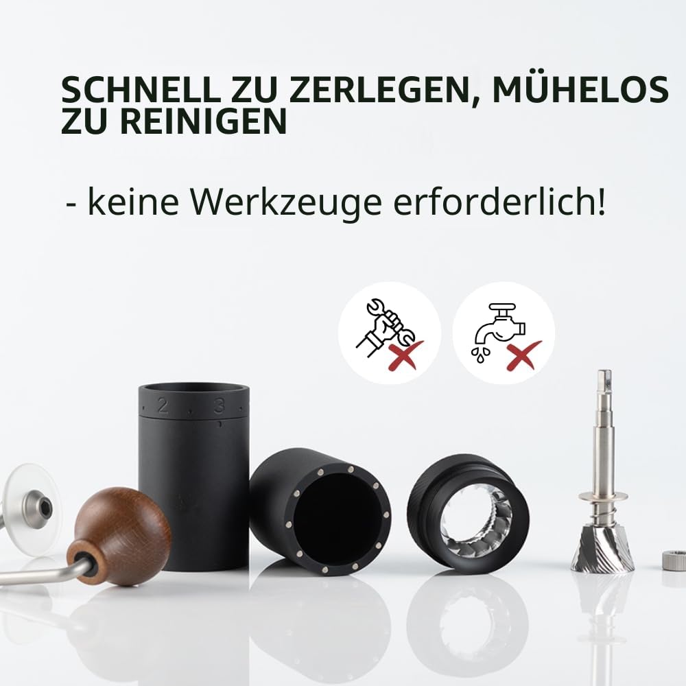 1Zpresso X-Ultra Manuelle Kaffeemühle, schwarz, gut gebaut, stabiler Metallkörper, Montage aus Edelstahl, konischer Grat, numerische Außeneinstellung, Magnetverschluss, schnellere Mahleffizienz