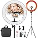 19 inch LED Ring Light with 2M Stand for Phone and Camera, FOSITAN 18 inches/48.5cm Outer 55W 5500K/3200K Dimmable w/Filters Carrying Bag for YouTube Vlog Makeup Studio Video Shooting