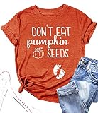 Halloween T Shirt Women Pumpkin Tee Shirts Funny Maternity Casual Graphic Letter Print Short Sleeve