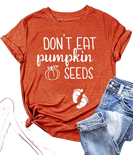 Halloween T Shirt Women Pumpkin Tee Shirts Funny Maternity Casual Graphic Letter Print Short Sleeve Tee Tops, As Show, XXL