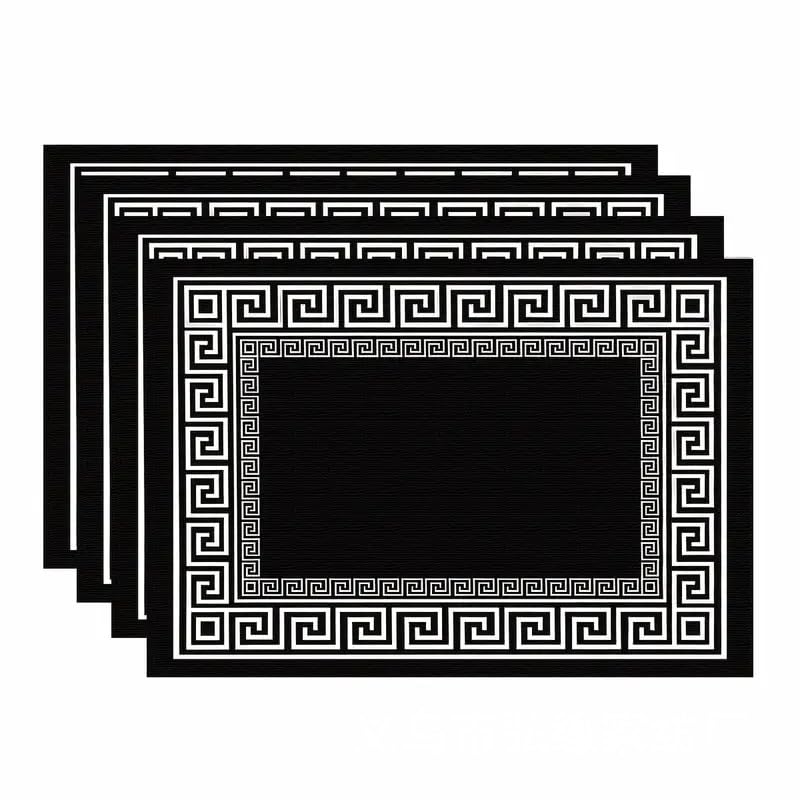 Tischsets Abwaschbar Schwarz Platzsets Abwaschbar 6Er Set rutschfest Platzmatte Flachs Tischsets Platzset Hitzebeständig Tischsets Platzsets Tischunterlage Esstisch Tischuntersetzer