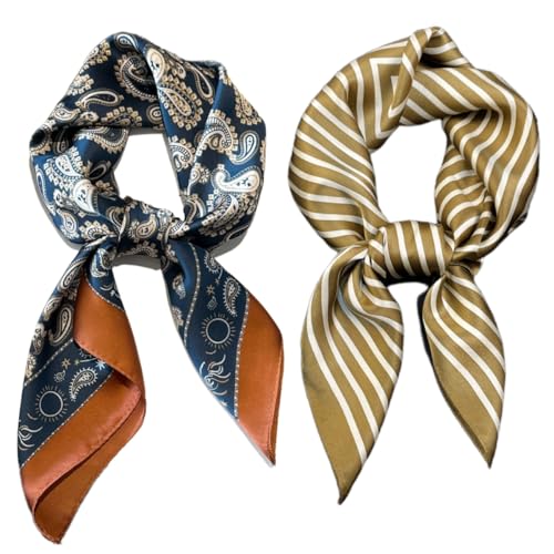 Silk Feeling Bandana Scarf for Women Head Hair Neck Satin Scarves Wraps 27.5