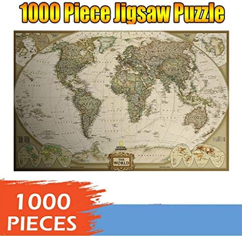 Allywit Jigsaw Puzzle 1000 Pieces for Adults, World Map Pattern Adult Children Puzzle Puzzle Intellective Entertainment DIY Toys Learning Games Cooperative Games for Creative Gift (Multicolor)