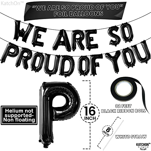 Image of KatchOn, Black We Are So Proud of You Balloons - 16 Inch | Proud Of You Balloon Banner for Graduation Decorations 2026, Graduation Balloons, 2026 Graduation Decorations