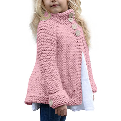 Darringls Ropa Bebé Niña, Abrigo Niña Invierno Bebé Niñas Ropa Botón de Punto Jersey Cardigan Abrigo Tops 1-8 Años (2 Años, Rosado)