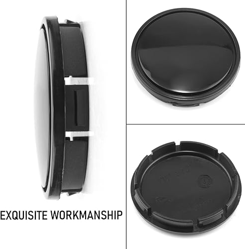 Miniatura 7 de Tapones de llantas centrales de rueda de auto ABS, color negro, 56 mm. Juego de 4