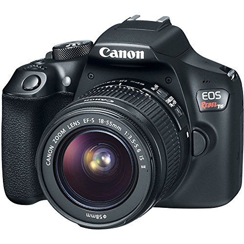 Canon EOS Rebel T6 Digital SLR Camera Kit with EF-S 18-55mm f/3.5-5.6 is II Lens, Built-in WiFi and NFC – Black (Renewed)