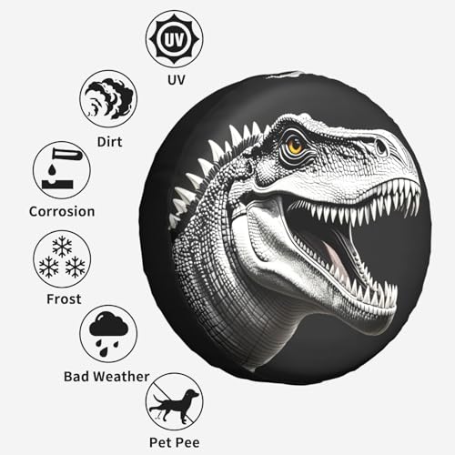 Image of Dinosaur Spare Tire Cover Wheel Protector Weatherproof Wheel Cover Universal Decorative Accessories for Camper RV SUV Travel Trailer 16 inch