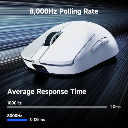 Image of MCHOSE A7 V2 Pro Wireless Gaming Mouse Esports 59g, PAW3395, 26K DPI, TOPSPEED Wired 8K /Wireless 1K Polling, 130 Hour Battery Life PC /Mac Black