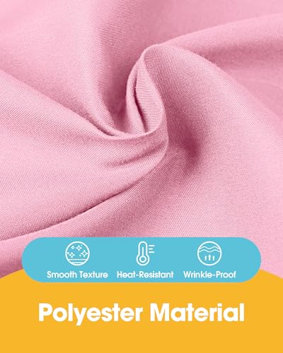 Image of Niuara Pink Polyester Table Cloth, 6 Pack, 60 x 84 in | Rectangle, 5 ft Tables, Washable, Wrinkle Resistant, Heat-Proof, Weddings Parties