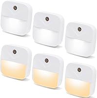 Vista 1 de Paquete de 6 luces nocturnas enchufables, luces nocturnas LED inteligentes con sensor de atardecer a amanecer, luces nocturnas enchufables
