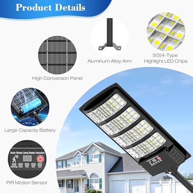 Sunwish Solar Lights Solar Street Lights Security Flood Light 6500K