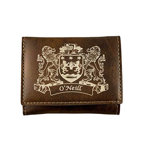 O'Neill Irish Coat of Arms Rustic Leather Wallet
