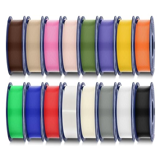SUNLU Bundle 16 Colori Filamento PLA Plus, Filamento PLA+ Multicolore per Stampanti 3D 1.75mm, Confezionato Singolarmente Sottovuoto, 0.25kg/Bobina, Totale 4kg, 16 Bobine