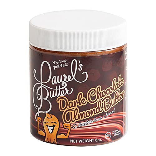 Laurel’s Dark Chocolate Almond Butter – High Protein Nut Butter - Flavored Nutella Spread – Low Carb Butter – Gluten & Preservatives Free – Omega 3’s – Non-GMO - No Added Sugar Butter - (8 Oz)