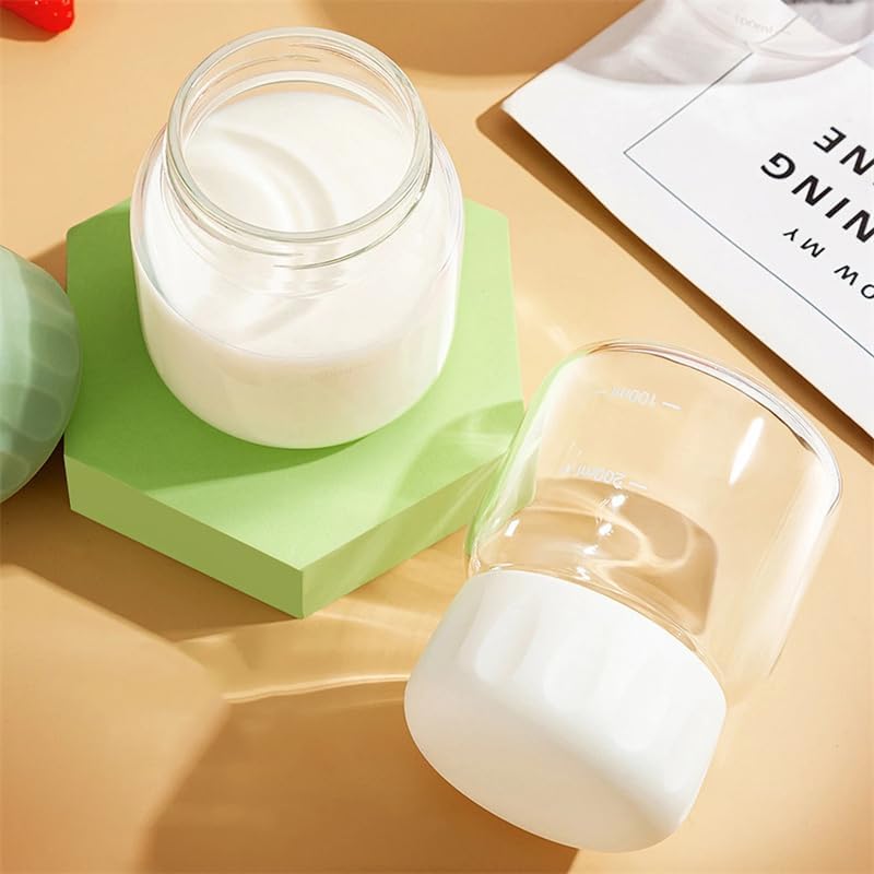 Image of Frosted Glass Water Bottle with Lid 300ml Portable Rope, Small Coffee Mug Cute Juice Jar Flower Tea Drinking Cup BPA Free, Easy to carry (PACK OF 1) (bottle)
