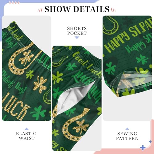 ZZXXB Good Luck Shamrock Boys Long Pants Soft Trousers Elastic Waist Kids Lounge Bottoms with Pockets S-XL4