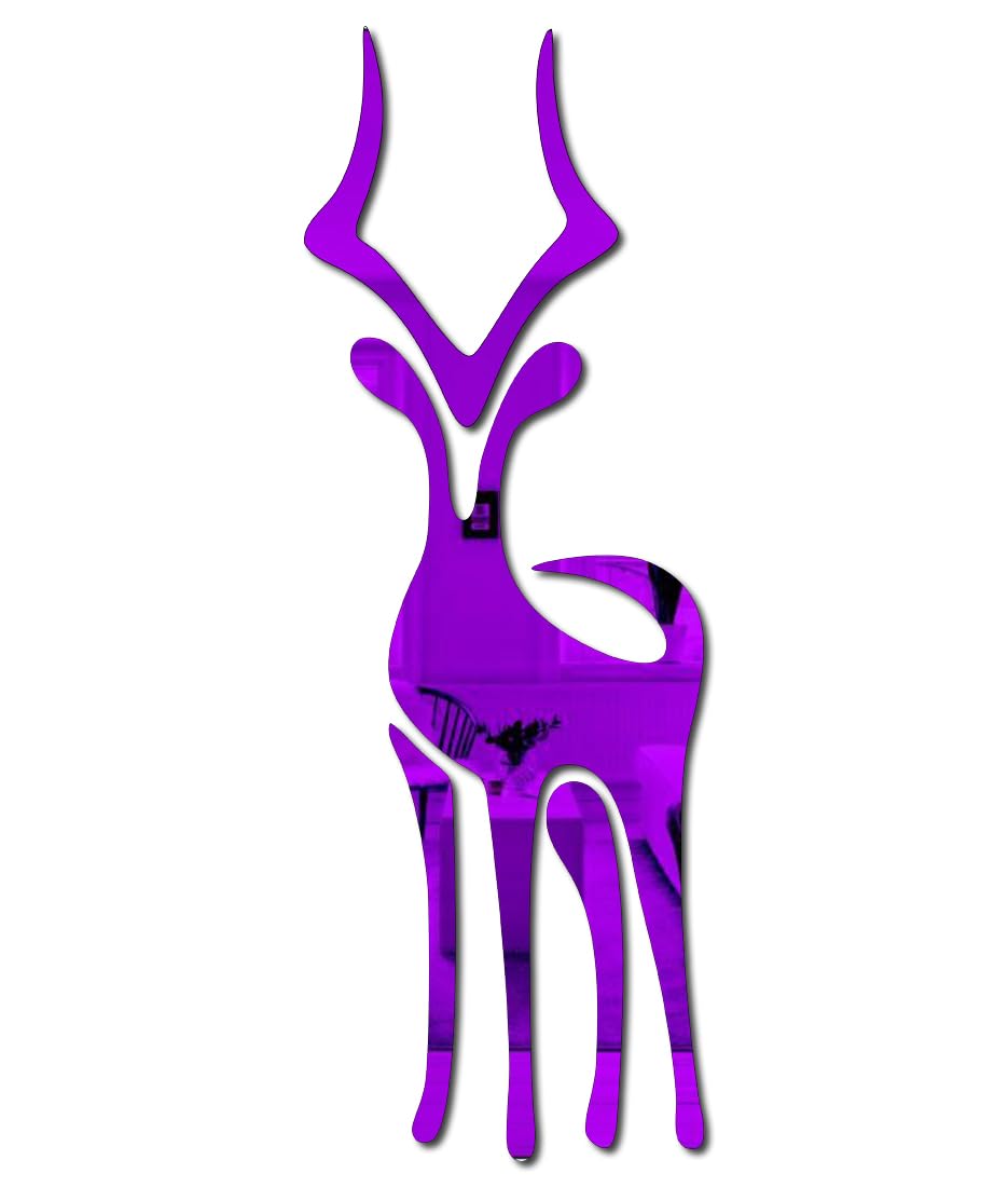 Bikri Kendra - jungle deer mirror stickers for wall, acrylic mirror, wall mirror, 3D stickers, wall stickers for room hall home and office (Purple) (B0CKN845RH) Amazon Price History, Amazon Price Tracker