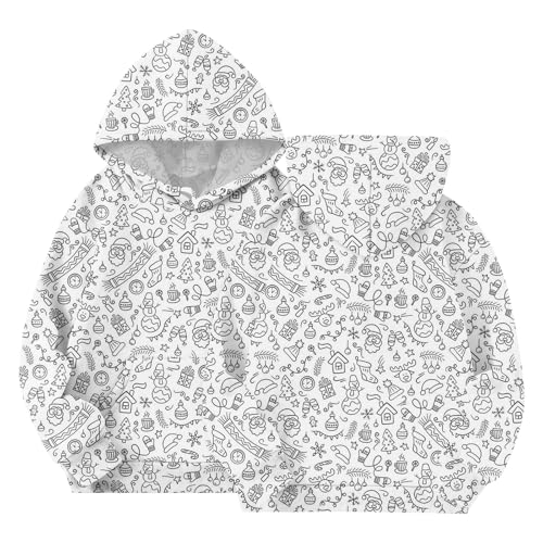 GOFULY Girls Sweatshirt Cute Fleece Long Sleeve Hoodies Hooded Casual Diy Hand Painted Boys Hoodies Fall Clothe 2-14 Years4