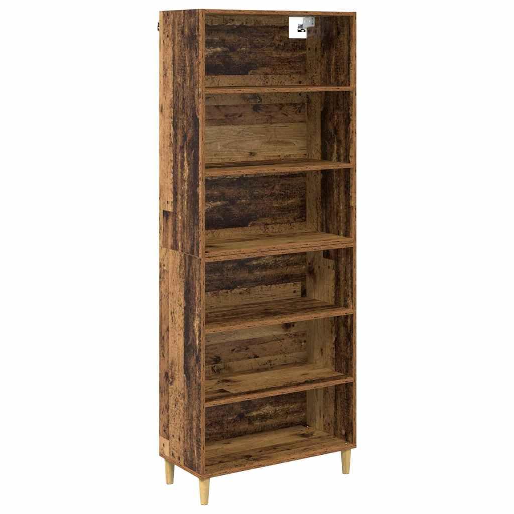 vidaXL Highboard Old Wood 69.5 x 32.5 x 180 cm Engineered Wood, Living Room Storage, Rectangular Highboard, Modern Furniture, Indoor Cabinet, Chic Organization Solution, Contemporary Design