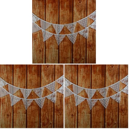 Image of LOVENJOY White Floral Lace Pennant Banner, Fabric Triangle Lace Bunting Flag Garland - 10.8 Feet (Pack of 3)