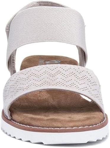 Skechers Women's Desert Kiss Flat Sandal, Off White, 8 M US