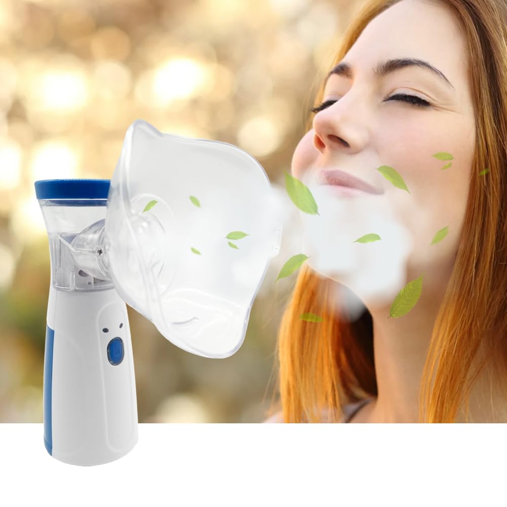 Aerosol Nebulizzatore Portatile a Ultrasuoni Silenzioso con Mascherine Ricaricabile USB-C o Batterie