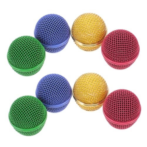 Yardwe 8piezas Repuesto Grill Micrófono Metal Malla Multi Color Cubierta Micrófono Cantar Accesorio Para Músicos