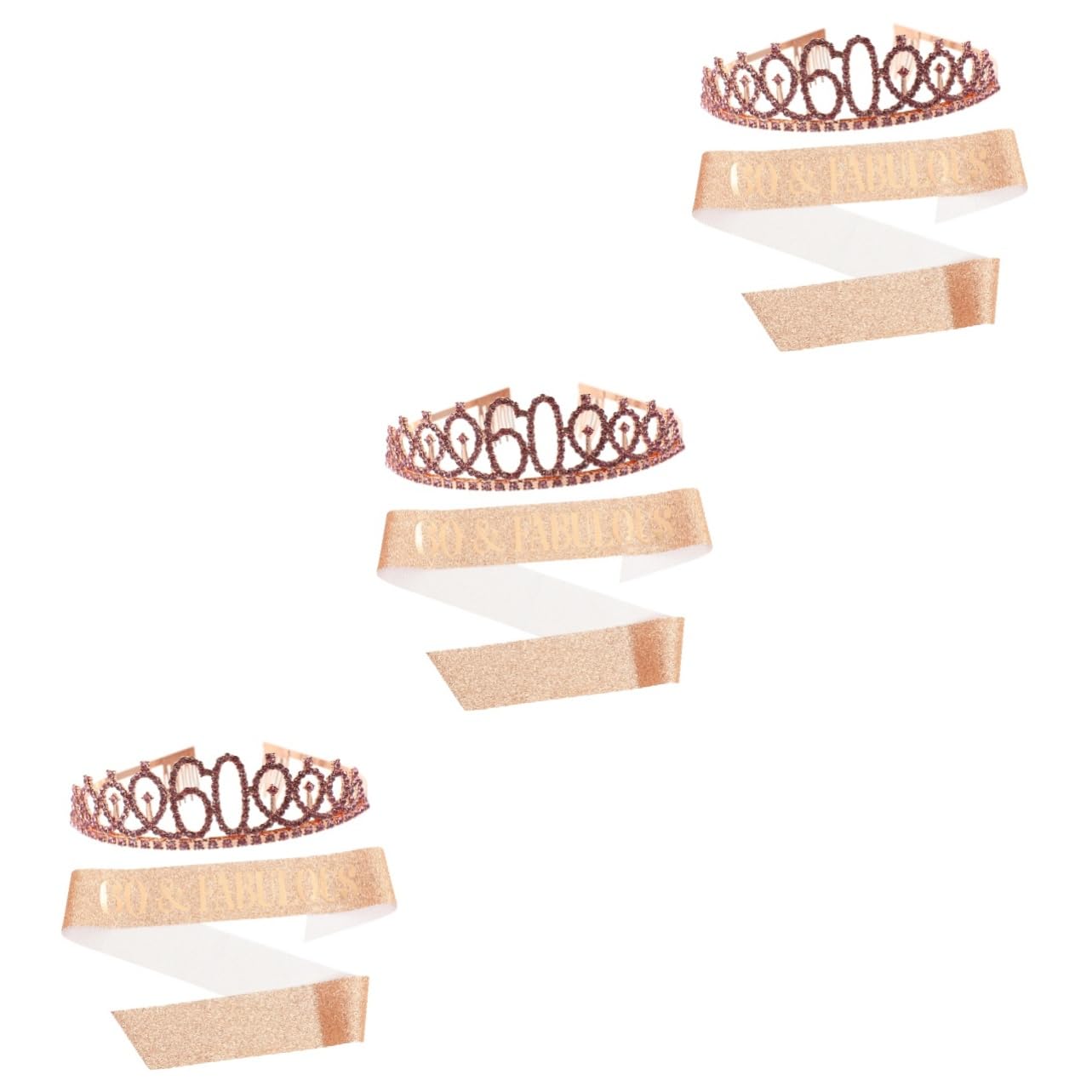 DOITOOL 3sätze Geburtstag Krone Schärpe Set Für Frauen Roségold Deko Für Geburtstagsfeiern Stilvolle Partyzubehör Für Unvergessliche Feiern Geburtstagsdeko Für Frauen