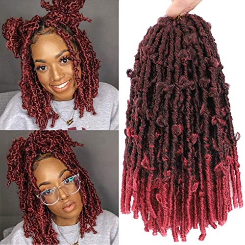 Butterfly Locs Crochet Hair 10 Inch 7 Packs Distressed Locs Crochet Hair For Black Women Faux Locs Soft Locs Bob Short Crochet Braids Pre Looped Synthetic Braiding Hair Extension (10 Inch, T1B/BG)