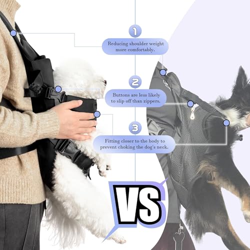 YUDODO Front Pet Carrier Backpack for Small Dogs and Cats, Secure and Breathable Mesh, Ergonomic Support, Adjustable for Walking, Hiking, or Travel (Black M) - Image 4