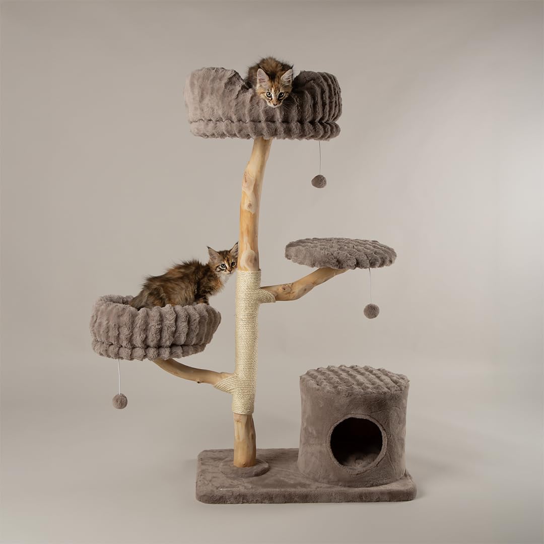 Julian Charles Brown Scruffs Pyrenees Taupe Cat Scratching Tree - One Size