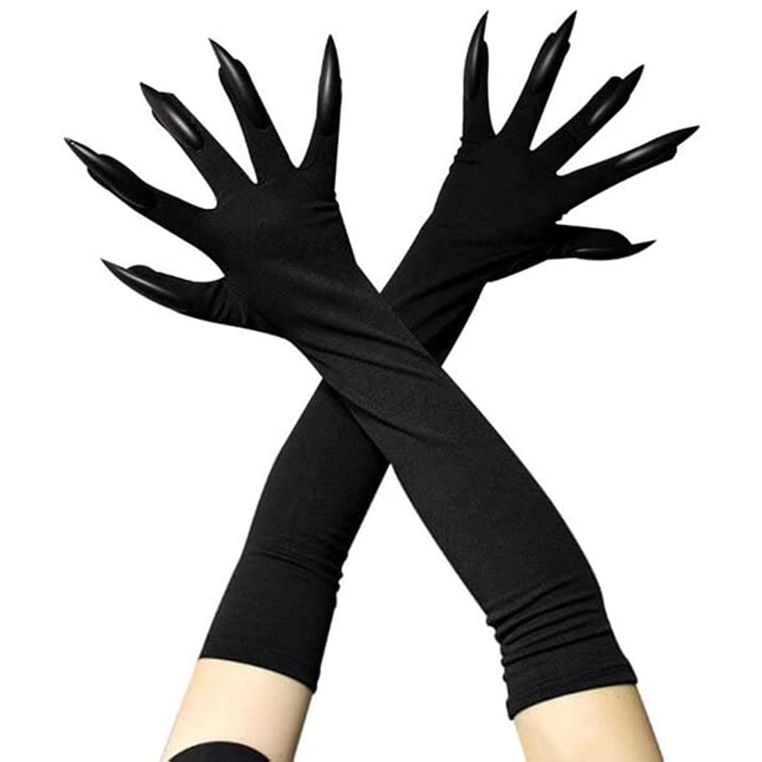 AUTOYSUR Claw Gloves Halloween|Long Fingernails Glove Props Party Costume|Long Nails Clown Claws Ghost Paw Glove Witch Devil Paw Hand Covers Fancy Dress Cosplay Performance Prop