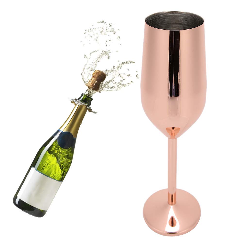 Calice Da Vino In Acciaio Inossidabile 220ml – Bicchiere Champagne Oro Con Lucidatura A Specchio, Resistente E Lavabile In Lavastoviglie, Ideale Per Feste, Picnic E Regali