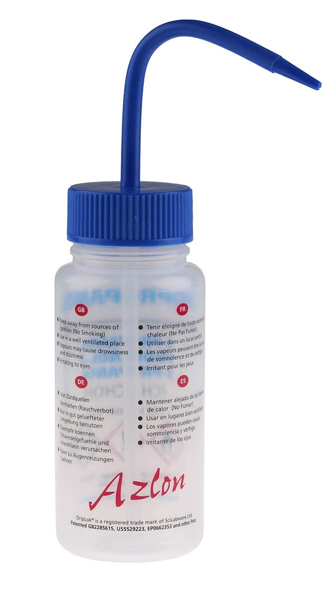 RS PRO LDPE Laborflasche 250ml Spritzflasche Weithalsig, Packung a 5 Stück