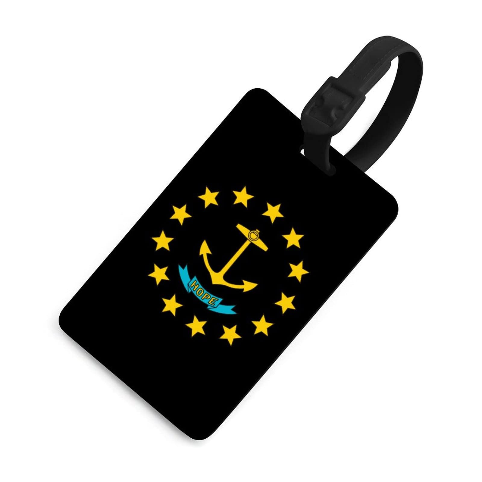 IUBBKIRhodes Island State Flag Funny Luggage Tags Stylish Suitcase Labels Colorful Privacy Cover for Travel Baggage Bag